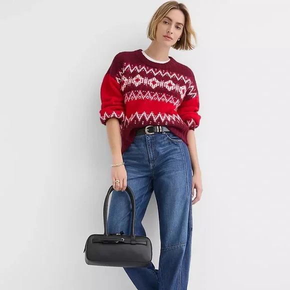 LOFT Vibrant Fair Isle Wool Blend Sweater - Picture 2 of 3